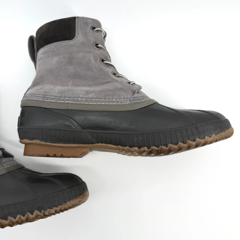 Sorel Cheyanne II Duck Boots Mens 14 Gray Waterproof Gorpcore Utility NM2575-052